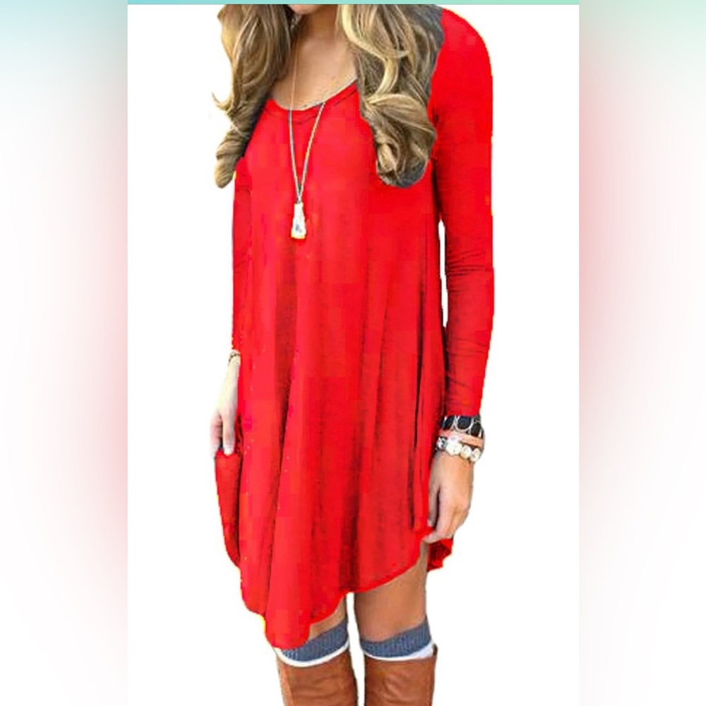 Women's Long Sleeve Casual Loose T-Shirt Dress